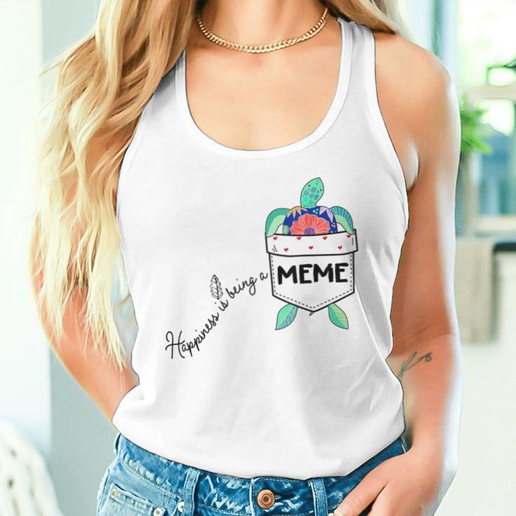 Happiness Is Being A Meme Sea Turtle Ocean Animal Women Tank Top Gifts for Her