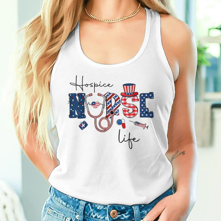 Happy 4Th Of July Hospice Nurse Life American Flag Men Women Tank Top Gifts for Her