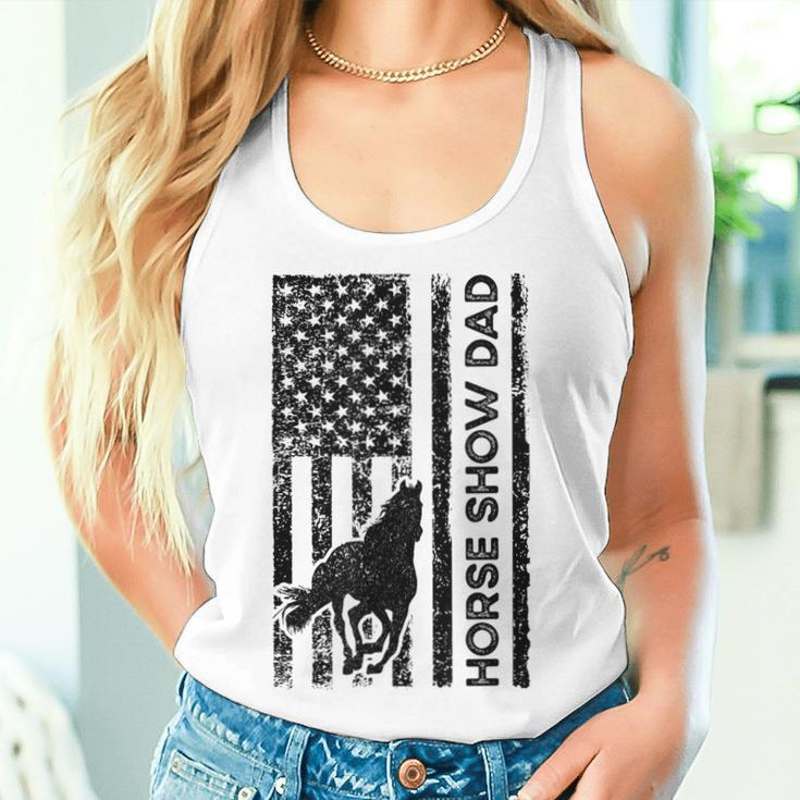 Horse Show Dad American Flag Equestrian Father Women Tank Top Gifts for Her
