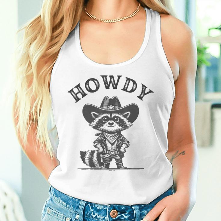 Howdy Cowboy Raccoon Howdy Raccoon Howdy Animal Women Tank Top Gifts for Her