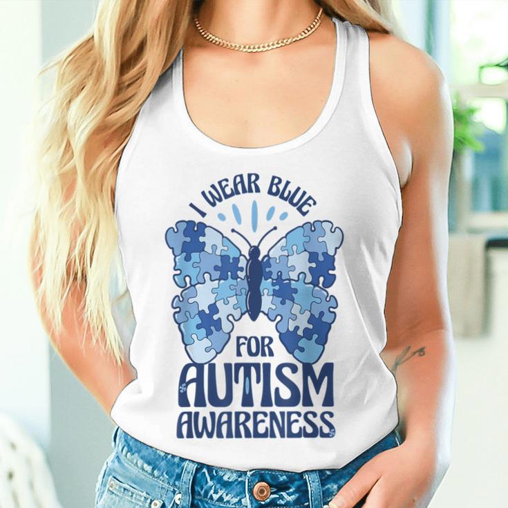 Ich Trage Blau Für Meinen Sohn Monat Zur Sensibilisierung Für Autismus Mama Und Papa Tank Top Frauen Geschenke für Sie