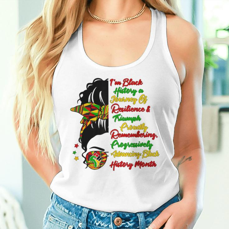 I'm Black History Messy Bun Black Queen Afro Girl Bhm Pride Women Tank Top Gifts for Her