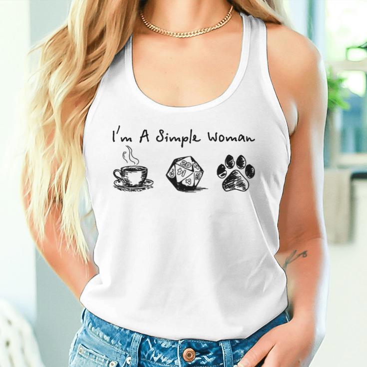 I'm A Simple Woman Coffee Dungeon And Dog Paw For Women Women Tank Top Gifts for Her