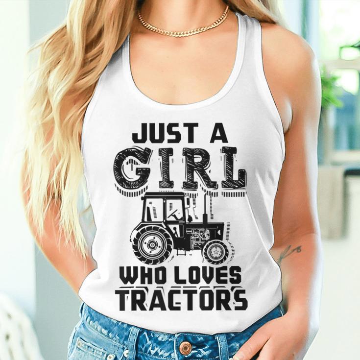 Just A Girl Who Loves Tractors Farmer Women Tank Top Gifts for Her