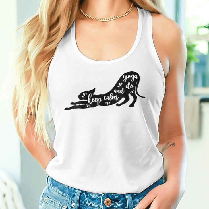 Keep Calm And Do Yoga Cat Women Tank Top Gifts for Her