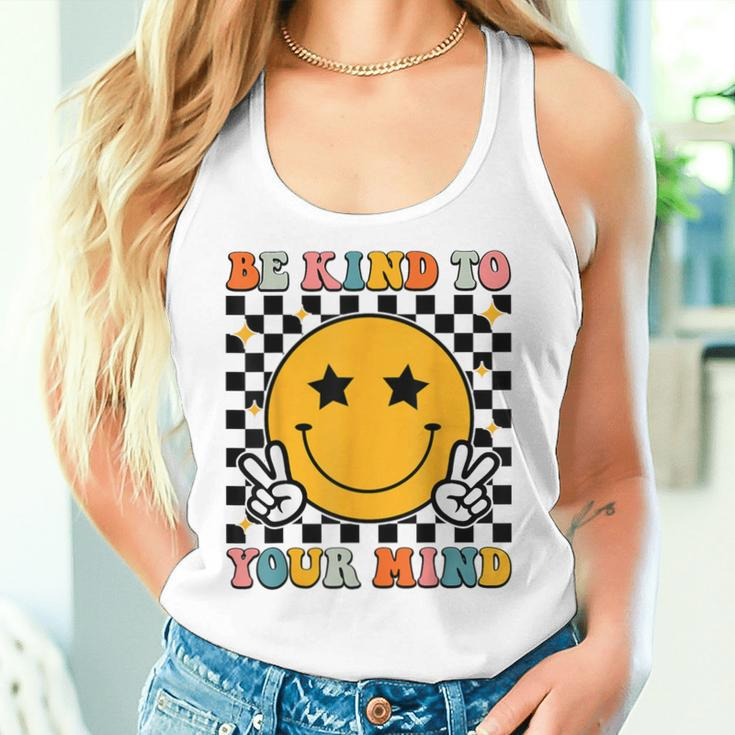 Be Kind To Your Mind Retro Groovy Mental Health Awareness Women Tank Top Gifts for Her