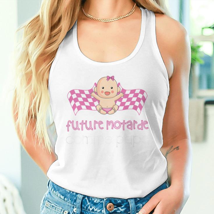 Kinder Future Motorradfahrer Wie Papa Schachbrettmuster Ankündigung Schwangerschaft Mädchen Tank Top Frauen Geschenke für Sie