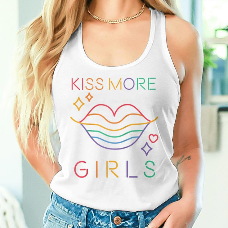 Kiss More Girls Lgbt Cute Lesbian Lips Pride Month Women Tank Top Gifts for Her