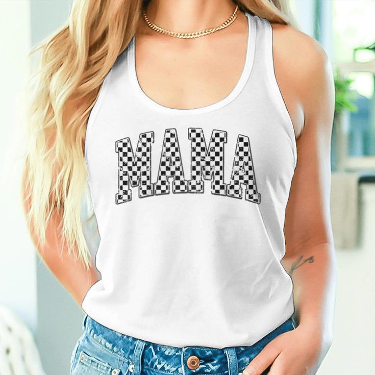 Lustig Kariert Mama Schwarz Weiß Frauen Raglan Tank Top Frauen Geschenke für Sie