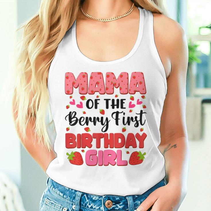 Mama Berry First Birthday Strawberry Girl Mom And Dad Family Women Tank Top Gifts for Her