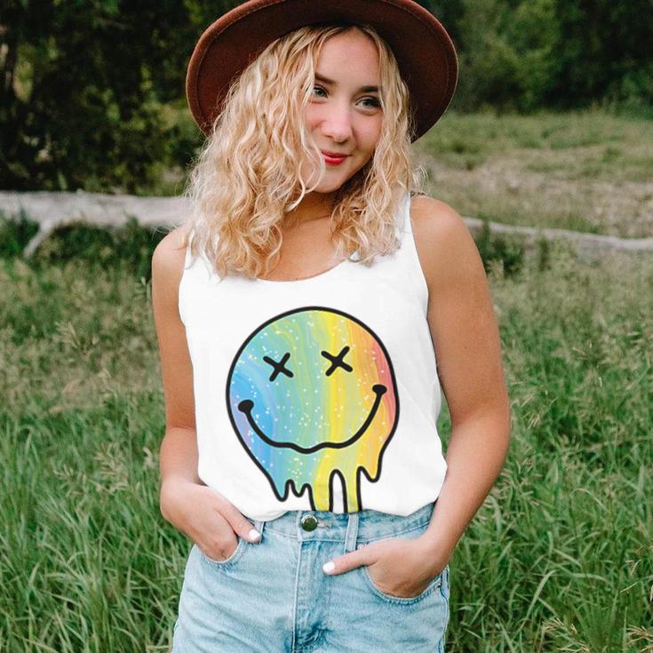 Melting Rainbow Smile Smiling Melted Dripping Face Women Tank Top Gifts for Her