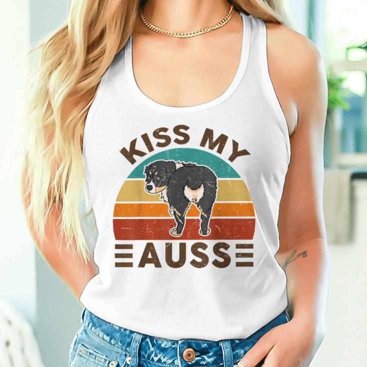 Mini Australian Shepherd Kiss My Auss Funnny Dog Mom Dad Women Tank Top Gifts for Her