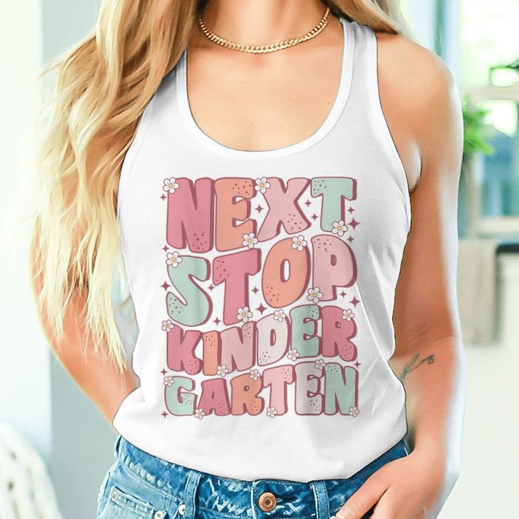 Next Stop Kindergarten Cute Groovy Last Day Of Pre-K Women Tank Top Gifts for Her