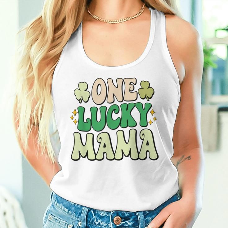 One Lucky Mama Groovy Retro Mama St Patrick's Day Women Tank Top Gifts for Her