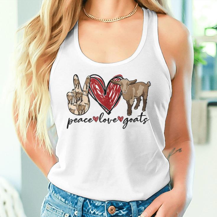 Peace Love Goats Farm Girl Goat Lover Goat Women Tank Top Gifts for Her