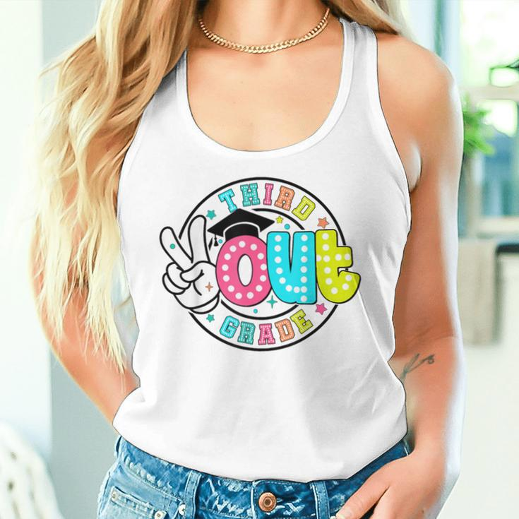 Peace Out Third Grade Graduate Last Day Of School Teacher Women Tank Top Gifts for Her