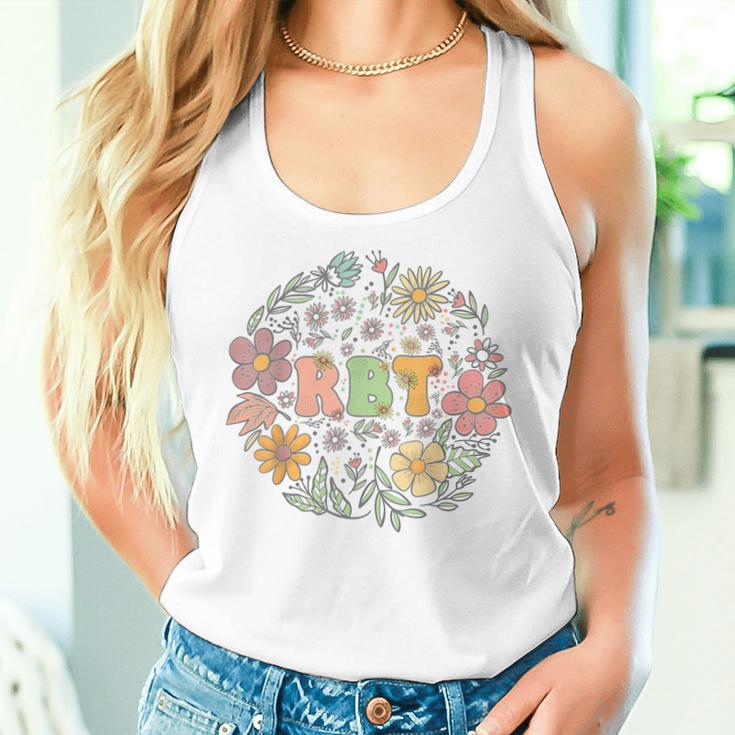 Rbt Nurse Registered Behavior Technician Groovy Wildflowers Women Tank Top Gifts for Her