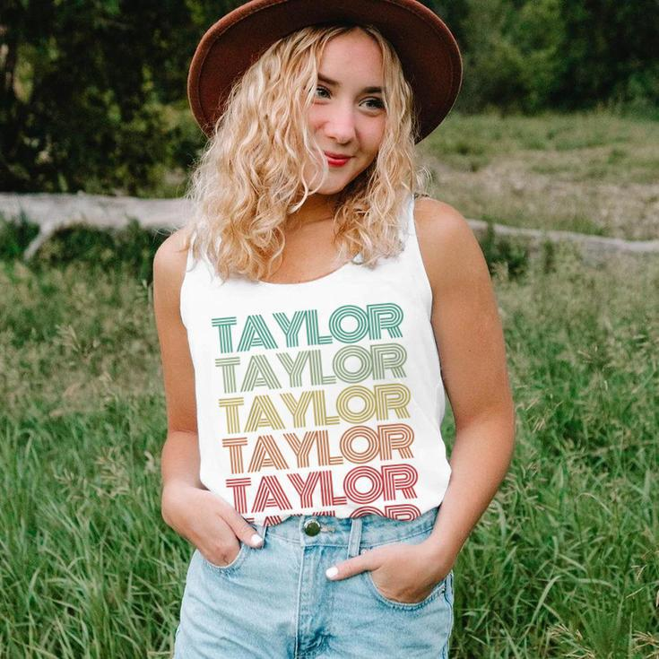 Retro First Name Taylor Girl Boy Personalized Groovy Youth Women Tank Top Gifts for Her