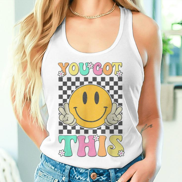 Retro Groovy You Got This Motivational Testing Day Teacher Women Tank Top Gifts for Her