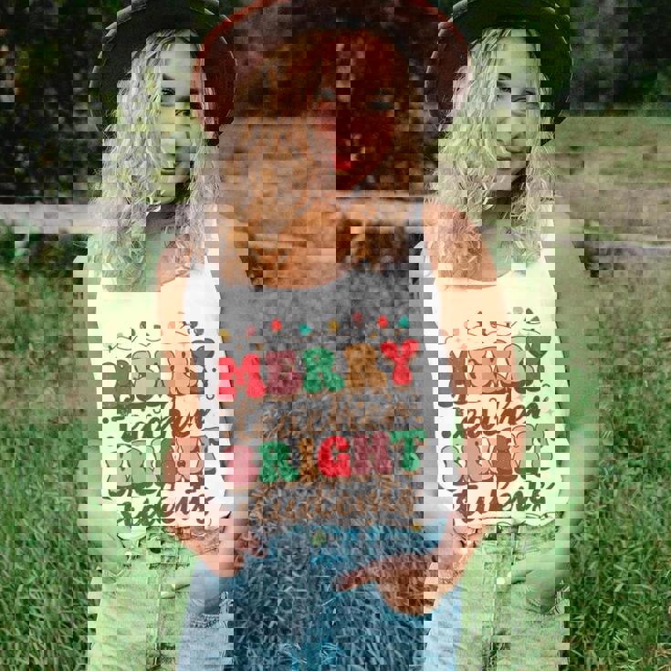 Retro Merry Teacher Bright Students Teacher Christmas Women Tank Top Gifts for Her Retro Merry Teacher Bright Students Teacher Christmas Women Tank Top Gifts for Her