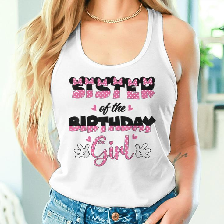 Sister Of The Birthday Girl Mouse Family Matching Women Tank Top Gifts for Her