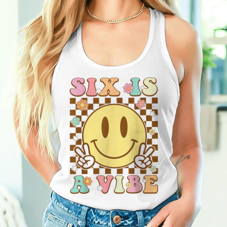 Six Is A Vibe 6Th Birthday Groovy 6 Year Old Boys Girls Women Tank Top Gifts for Her