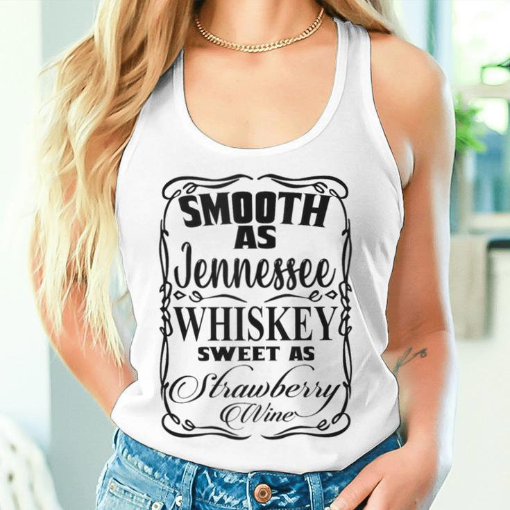 Smooth As Whiskey Sweet As Strawberry Wine Western Country Women Tank Top Gifts for Her