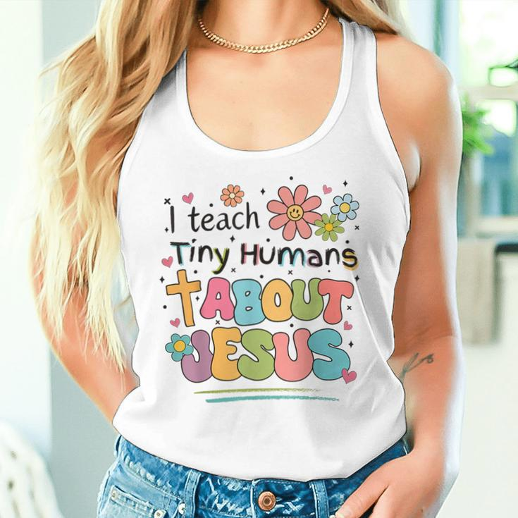 I Teach Tiny Humans About Jesus Christian Bible Teacher Women Tank Top Gifts for Her