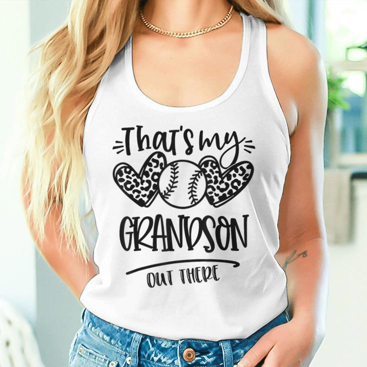 That's My Grandson Out There Baseball Grandma & Grandpa Women Tank Top Gifts for Her