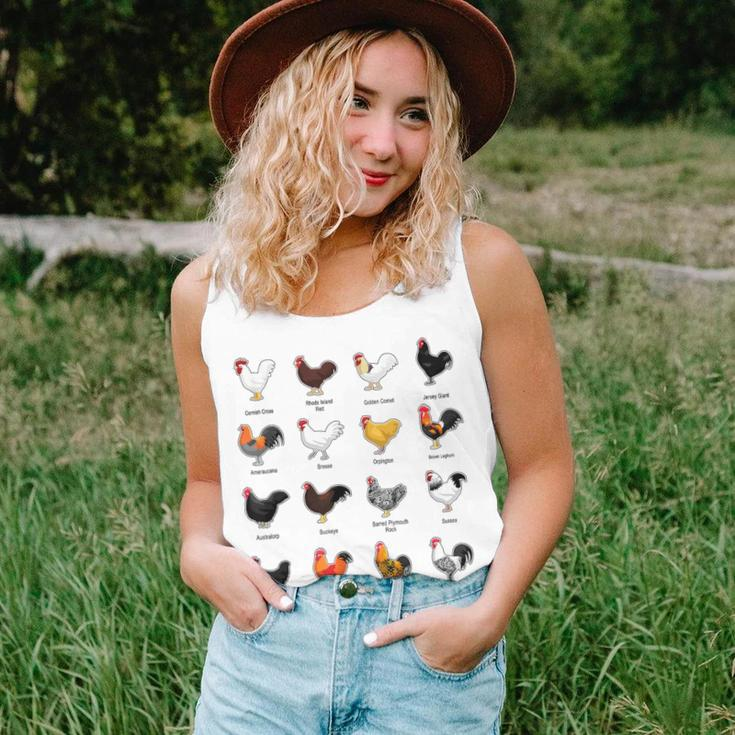 Types Of Chickens Farmer Costume Domestic Chicken Breeds Women Tank Top Gifts for Her