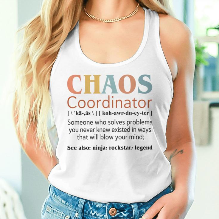 Vintage Chaos Coordinator Definition Teachers Mom Boss Women Women Tank Top Gifts for Her