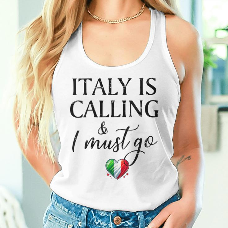Vintage Retro Italy Is Calling I Must Go Women Tank Top Gifts for Her