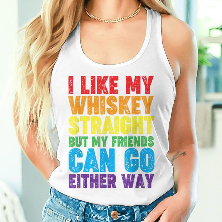 I Like My Whiskey StraightLesbian Gay Pride Lgbt Women Tank Top Gifts for Her