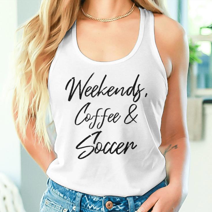 Wochenende Kaffee Und Fußballsportfan Papa Fußball Mama Tank Top Frauen Geschenke für Sie