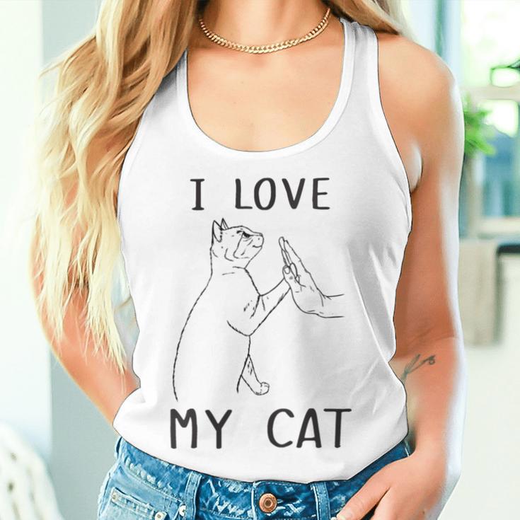 Women's I Love My Cat Tank Top Frauen Geschenke für Sie