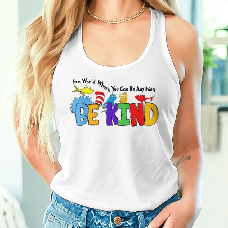 In World Where You Can Be Anything Be Kind Positive Rainbow Women Tank Top Gifts for Her