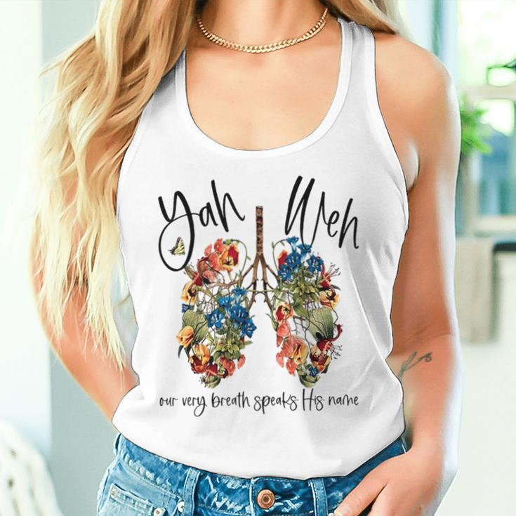 Yahweh Our Very Breath Speaks His Name Floral Lung Flowers Women Tank Top Gifts for Her
