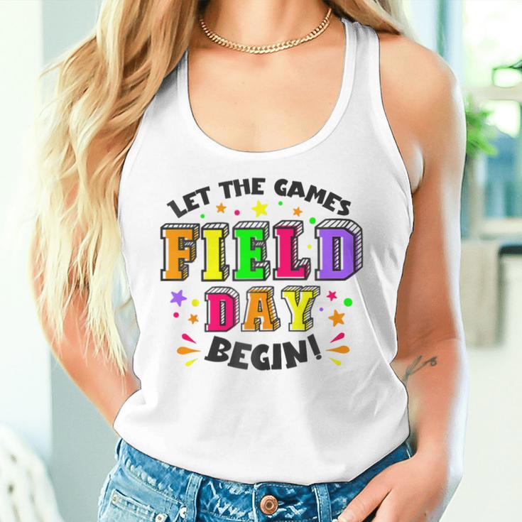 Yellow Field Day Let Games Start Begin Kid Boy Girl Teacher Women Tank Top Gifts for Her