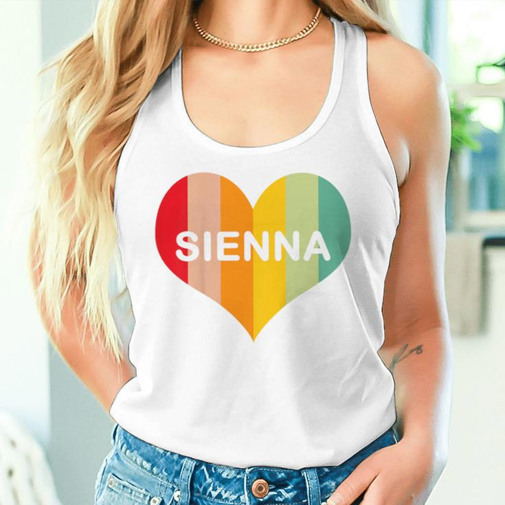 Youth Girls Sienna Name Heart Retro Vintage Women Tank Top Gifts for Her