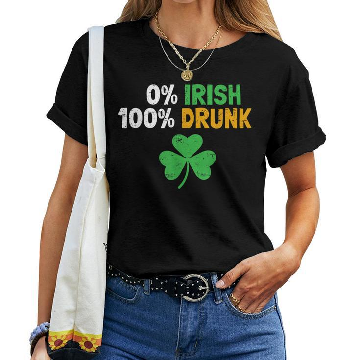 0 Irish 100 Drunk Vintage Saint Patrick Day Drinking Women T-shirt