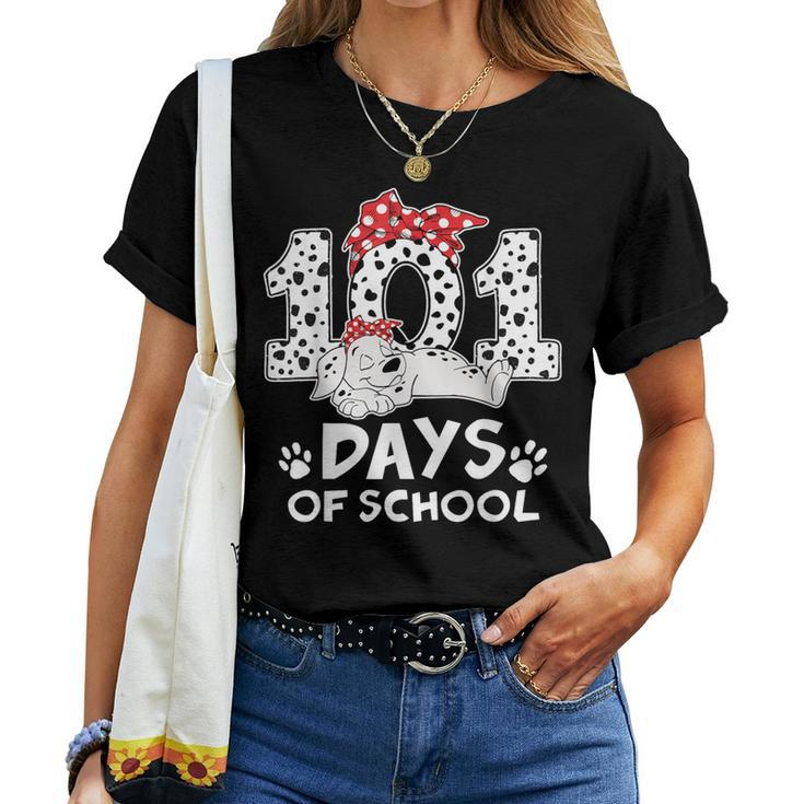 100 Days Of School Dalmatian Dog Girl 100 Days Smarter Women T-shirt