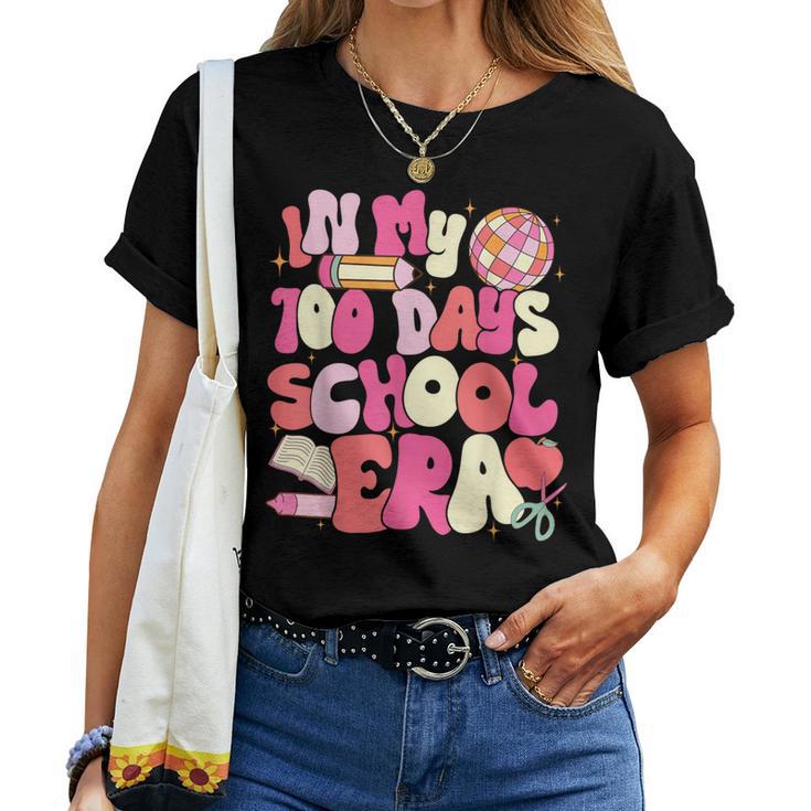 In My 100 Days Of School Era Retro Groovy 100Th Day Teachers Women T-shirt