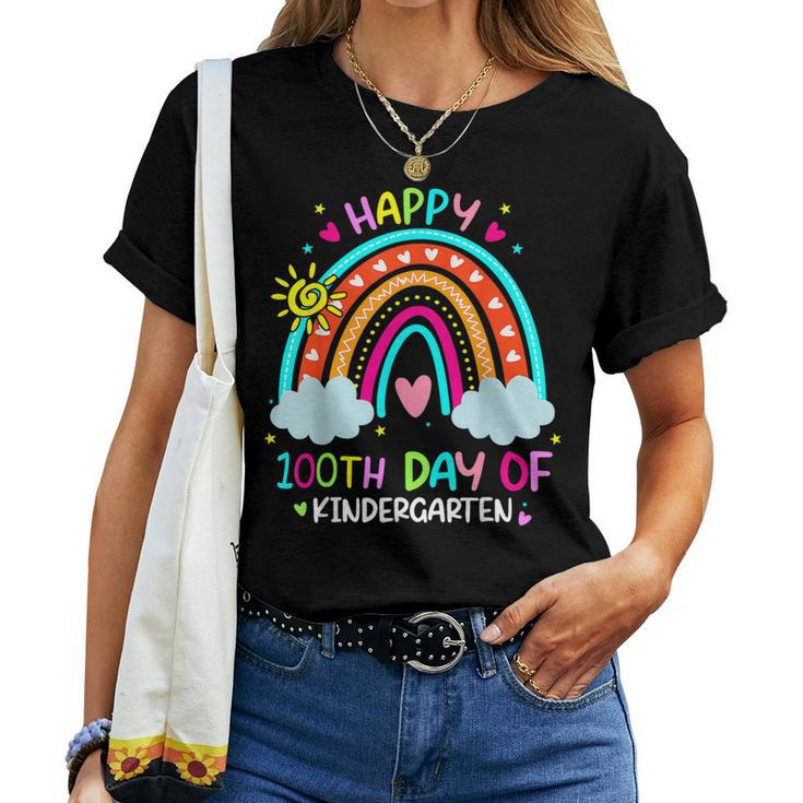 100Th Day Of Kindergarten School Rainbow 100 Days Smarter Women T-shirt