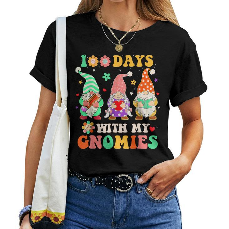 100Th Day Of School Gnome Teacher Student 100 Days Smarter Women T-shirt