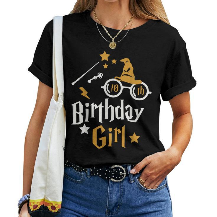10Th Birthday Girl Wizard Magic Bday To Celebrate Wizards Women T-shirt