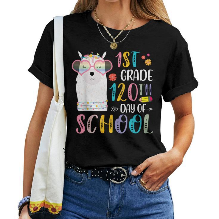 120Th Day Of School No Prob Llama 120 Days Of 1St Grade Women T-shirt