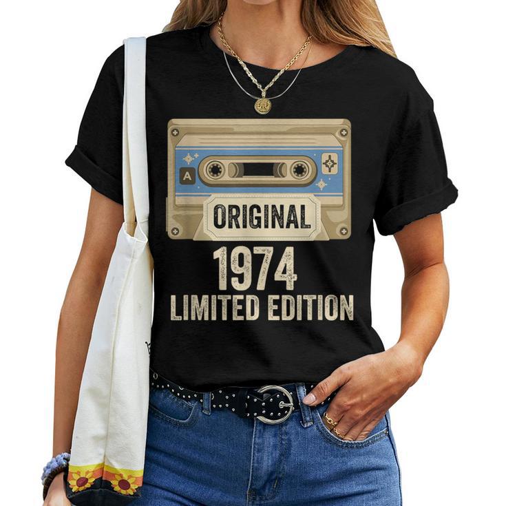 1974Intage Birthday Cassetteintage Dad Mum T-shirt Frauen