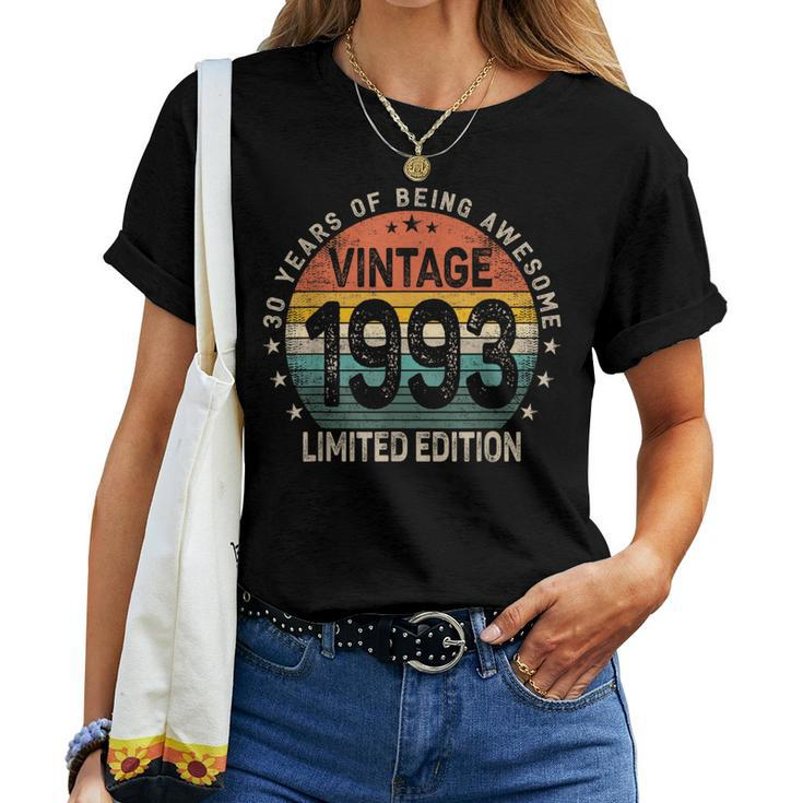 30 Years Old 1993 Vintage 30Th Birthday Girls Women T-shirt