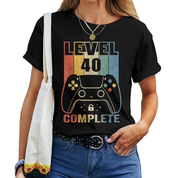 40 Años Cumpleaños Hombre Regalo Divertido Level 40 Camiseta de mujer