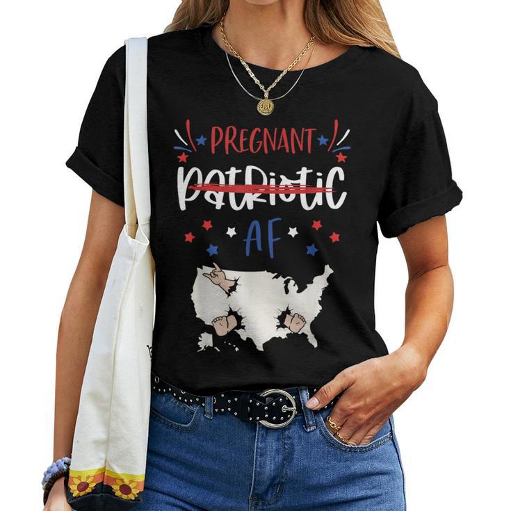 4Th Of July Pregnancy Patriotic Af Pregnant Man Women Women T-shirt